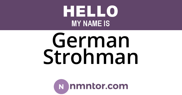 German Strohman