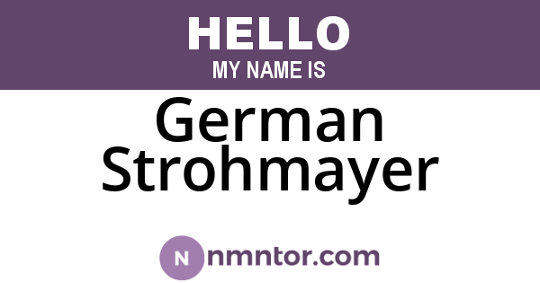 German Strohmayer