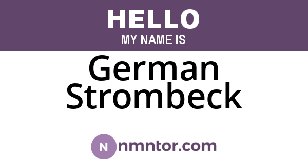 German Strombeck