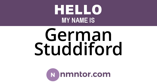 German Studdiford