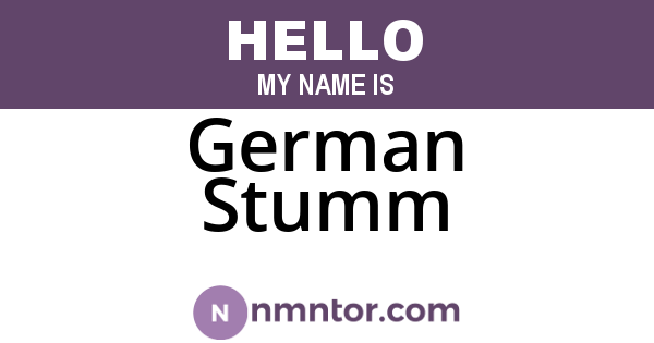 German Stumm