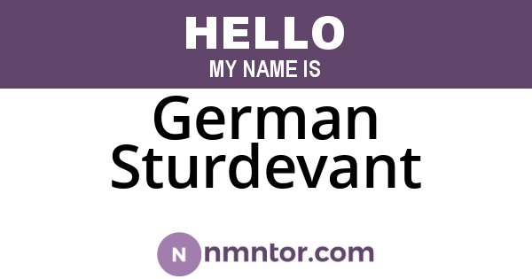 German Sturdevant