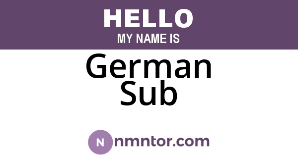 German Sub