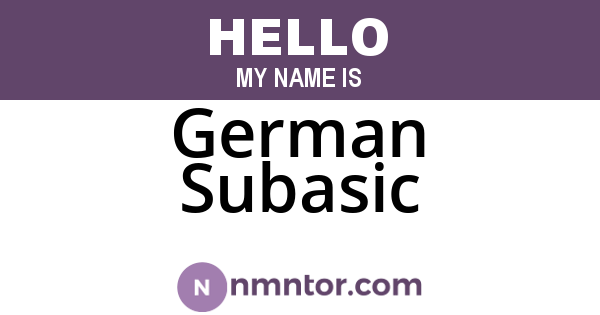 German Subasic