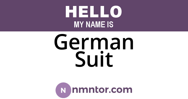 German Suit