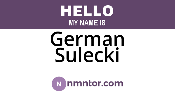German Sulecki