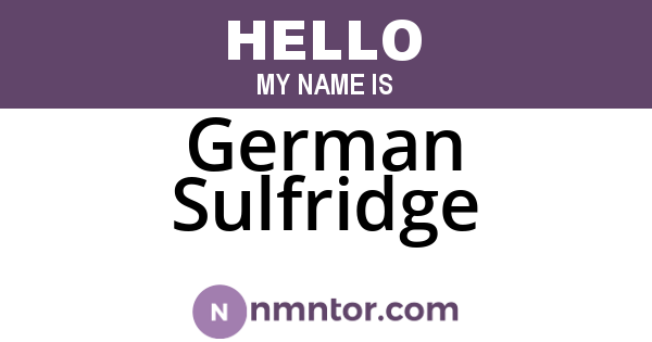 German Sulfridge