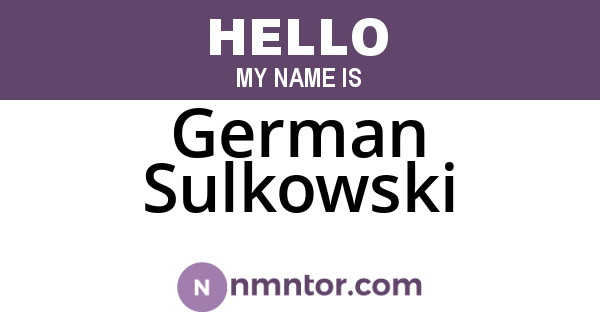 German Sulkowski