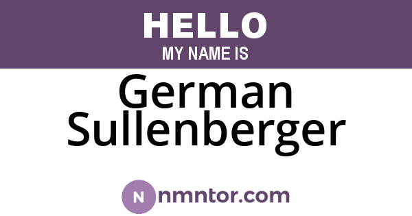 German Sullenberger