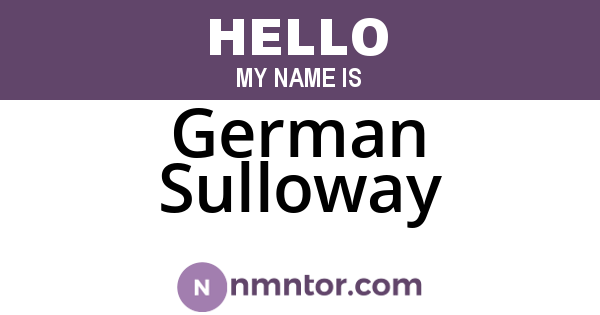 German Sulloway