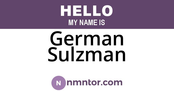 German Sulzman