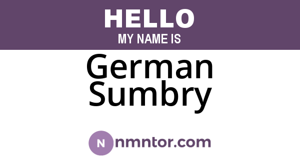 German Sumbry