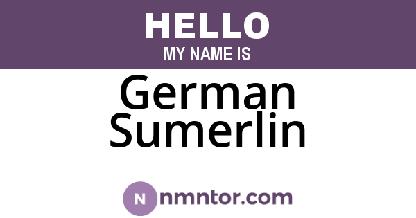 German Sumerlin