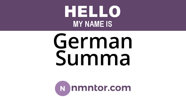 German Summa