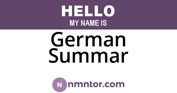 German Summar