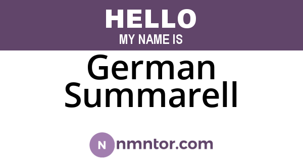 German Summarell