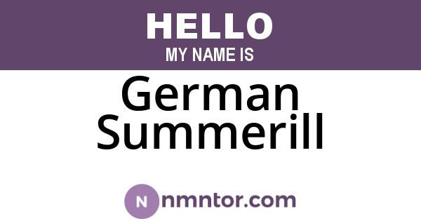 German Summerill