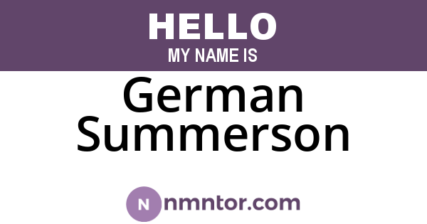 German Summerson