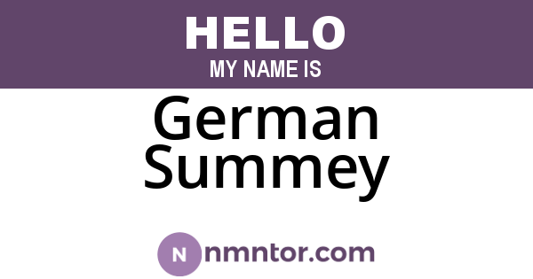 German Summey
