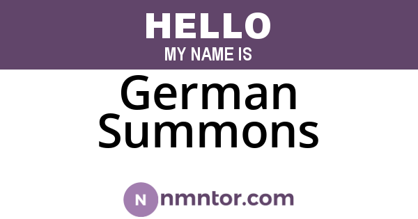 German Summons
