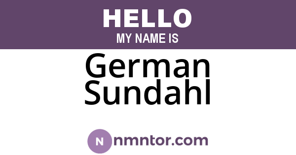 German Sundahl