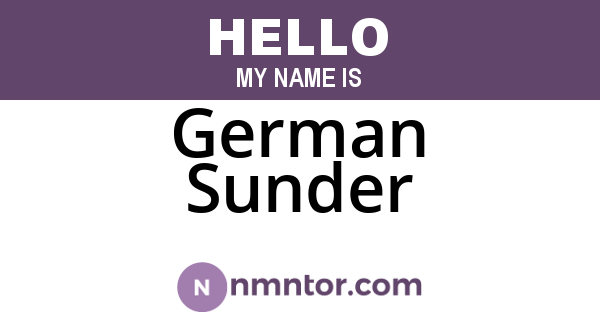 German Sunder
