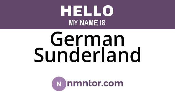 German Sunderland
