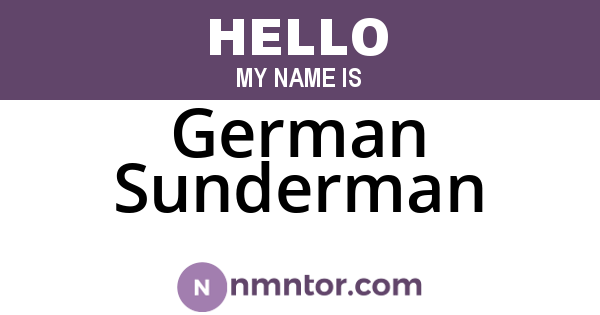 German Sunderman