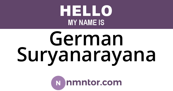 German Suryanarayana