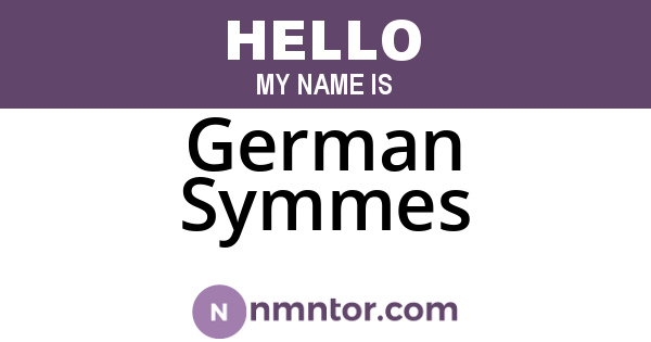 German Symmes