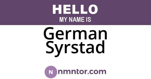 German Syrstad