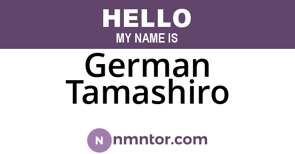 German Tamashiro