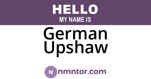 German Upshaw