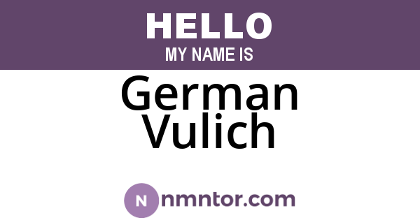 German Vulich