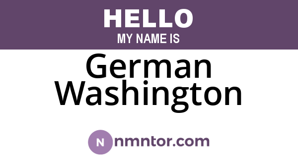 German Washington