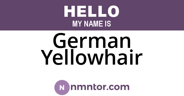 German Yellowhair