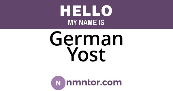 German Yost