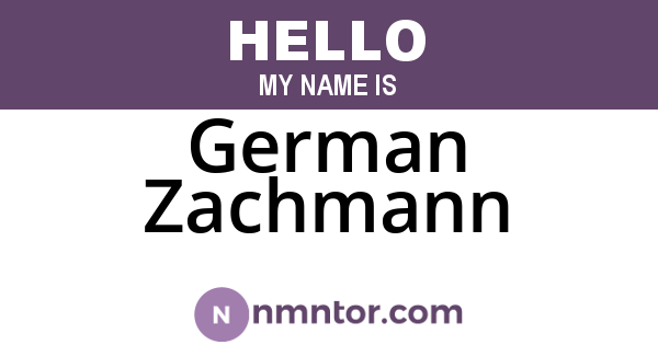 German Zachmann