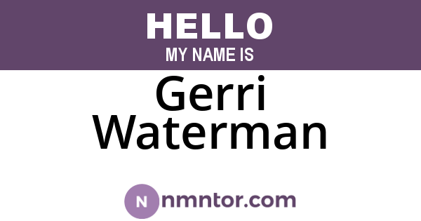 Gerri Waterman
