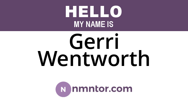 Gerri Wentworth
