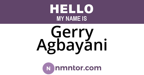 Gerry Agbayani