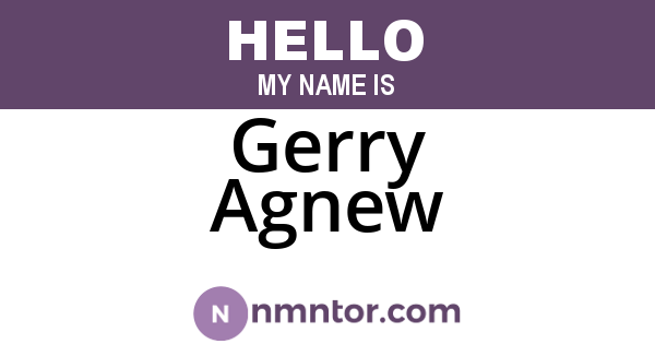 Gerry Agnew