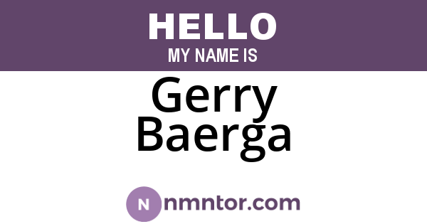 Gerry Baerga