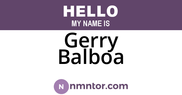 Gerry Balboa