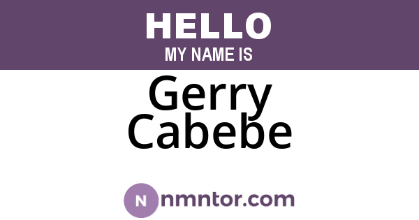 Gerry Cabebe