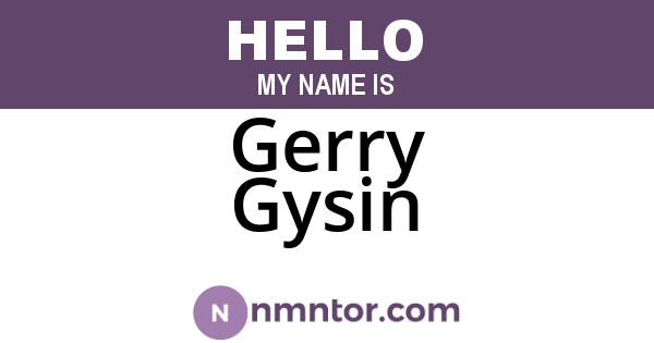 Gerry Gysin