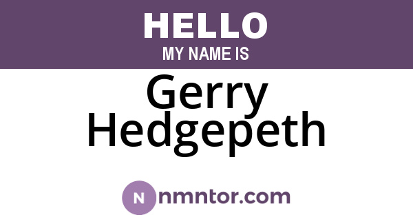 Gerry Hedgepeth