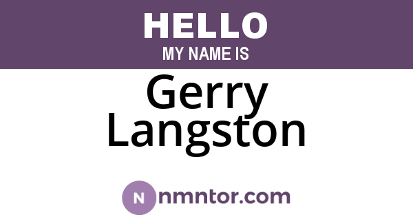 Gerry Langston