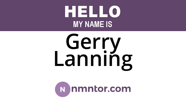 Gerry Lanning