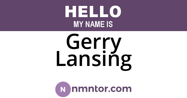 Gerry Lansing